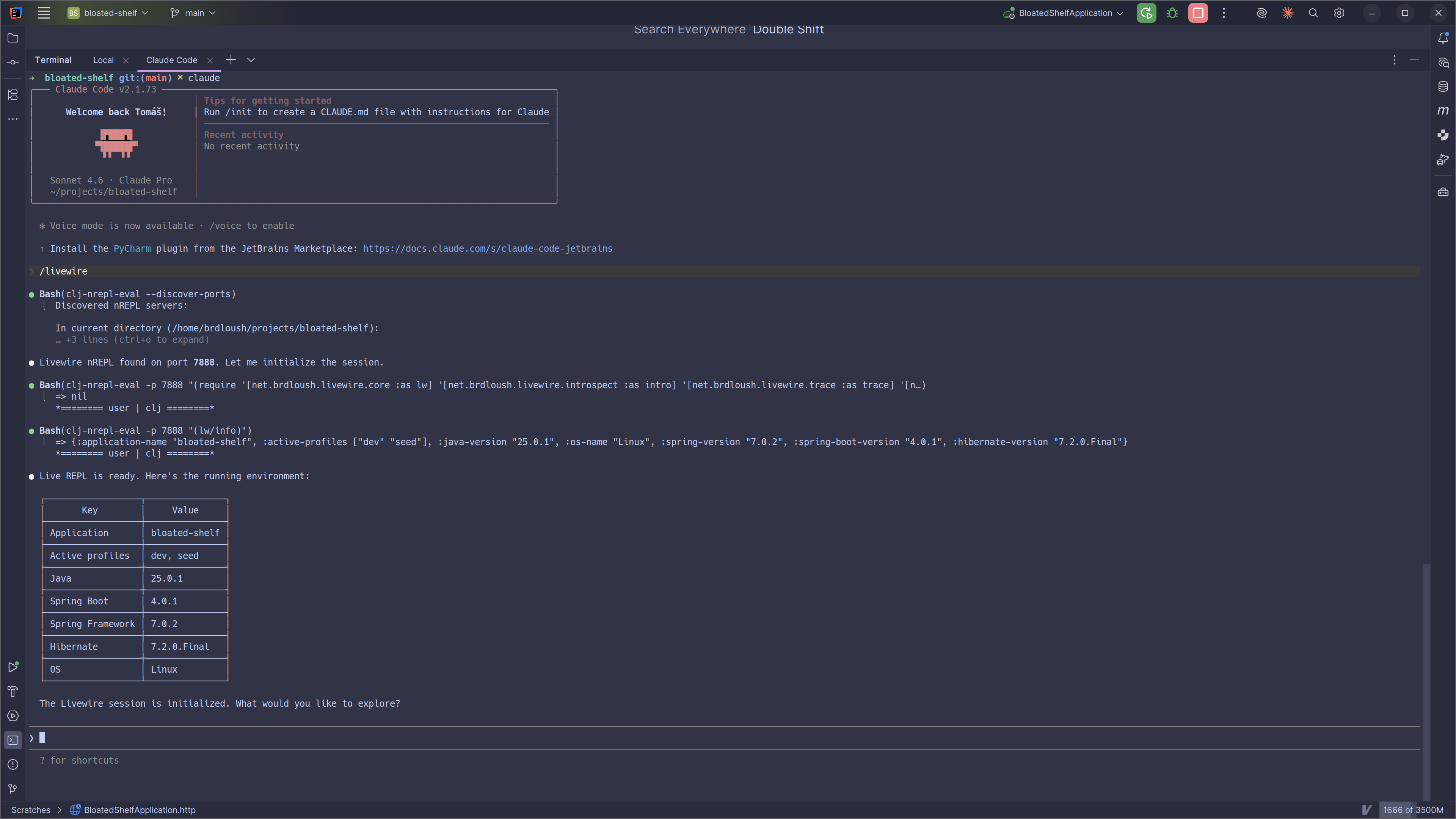 Connecting to the nREPL